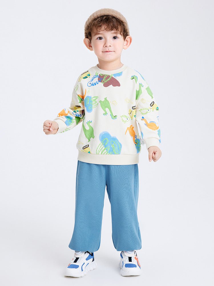 【線上專享】 balabala 童裝幼童中性恐龍針織長袖套裝 2-8歲 - balabala