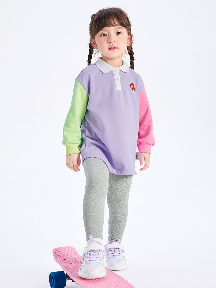 【線上專享】 balabala 童裝幼童女撞色拼接針織長袖套裝 2-8歲 - balabala