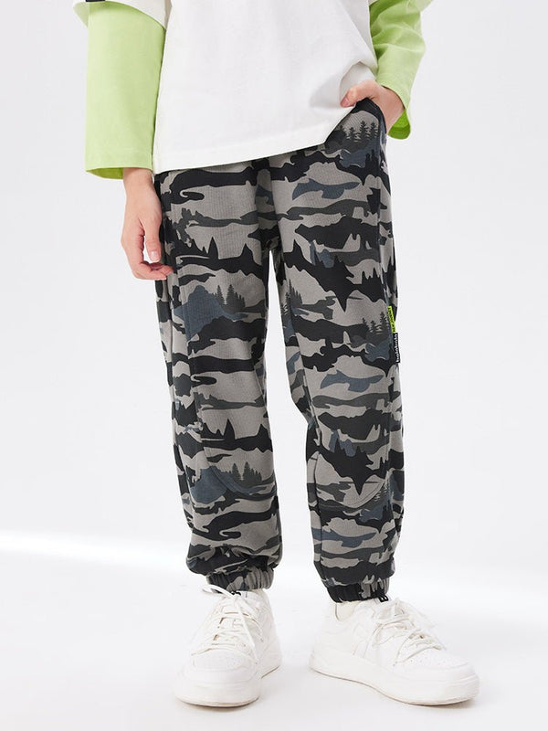 【線上專享】 balabala 童裝中童男植物纖維針織長褲 7-14歲 - balabala