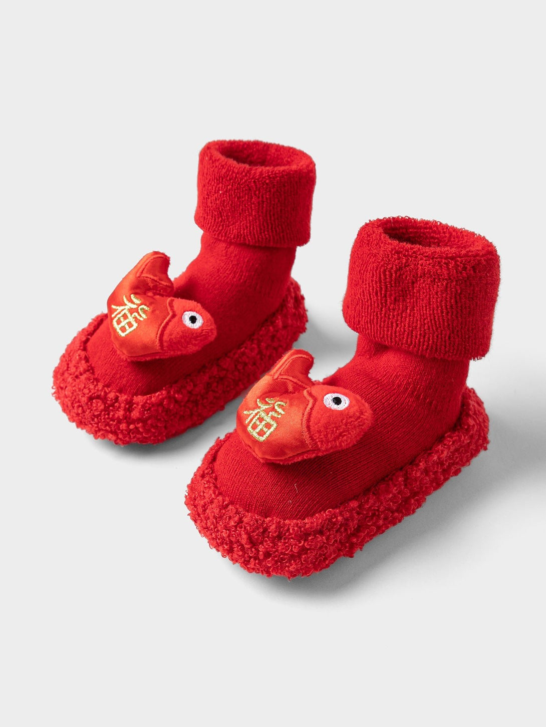 balabala 巴拉巴拉寶寶地板襪毛圈保暖龍年造型新款男童女童襪子本命年喜慶 - balabala