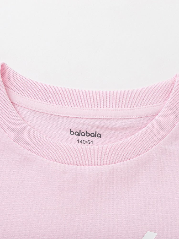 【網店專限】balabala 女童寬鬆休閒透氣短袖T恤 7-14歲 - balabala