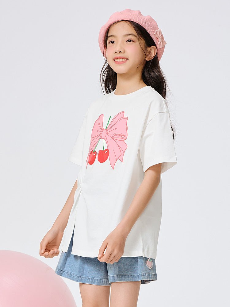 balabala 女中童甜美印花短袖T恤 7-14嵗 - balabala