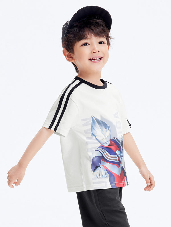Balabala男幼童奧特曼圓V領短袖T恤