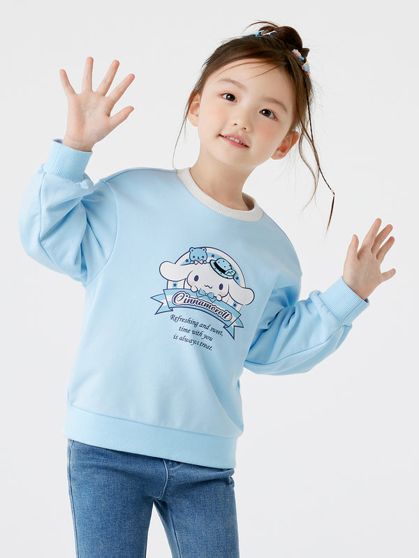 【Sanrio IP】女趨勢場景三麗鷗粉藍長袖衛衣