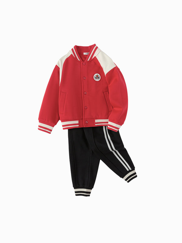 巴拉巴拉童裝兒童套裝男童兩件套2025新春裝刺繡拜年服寶寶親子裝