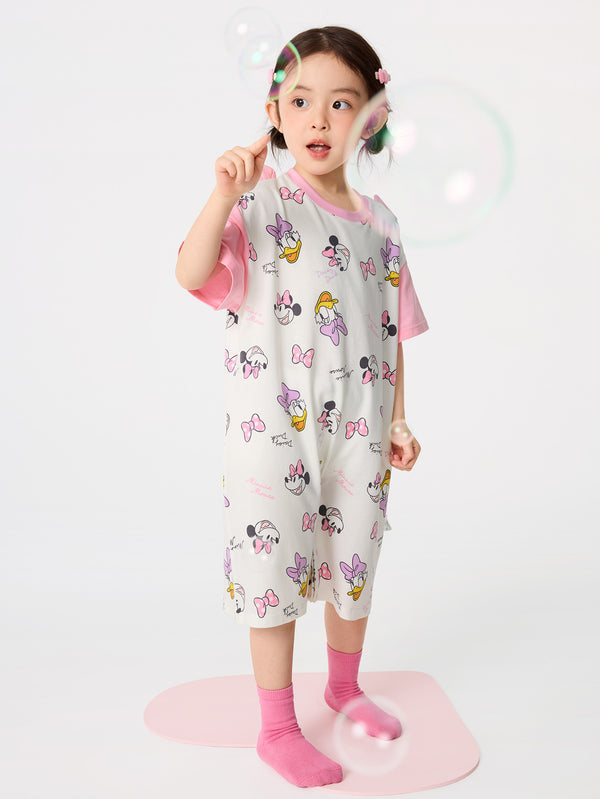 【 IP-Disney】米奇和他的朋友們卡通圖案兒童家居服連體衣