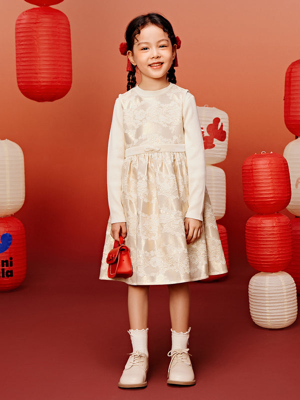 【新年季】迷你巴拉巴拉女童柔軟親膚新中式甜美背心連體裙拜年服