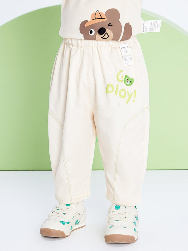 balabala 男嬰童彈力淨色梭織長褲 0-3歲 - balabala