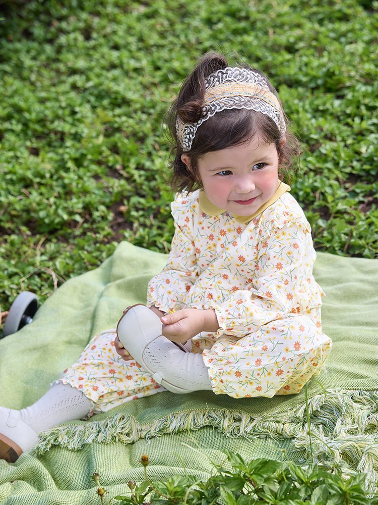 【線上專享】 balabala 童裝嬰童女滿印梭織連體衣 0-3歲 - balabala