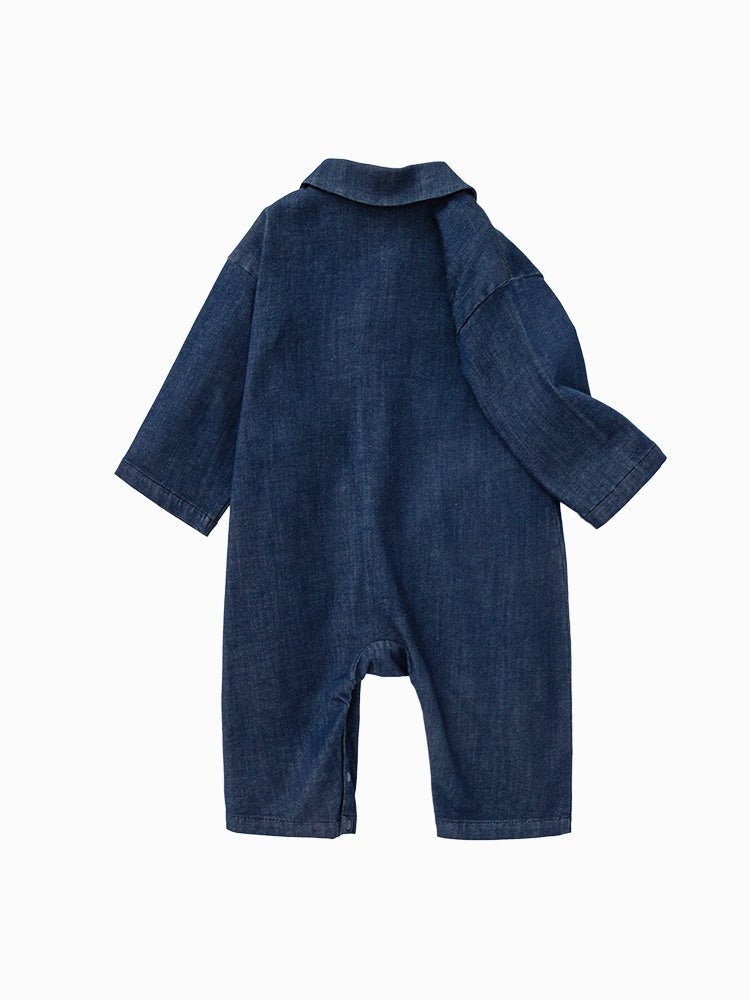 【線上專享】 balabala 童裝嬰童男中彈莫代爾靛藍染色動物造型其他連體衣 0-3歲 - balabala