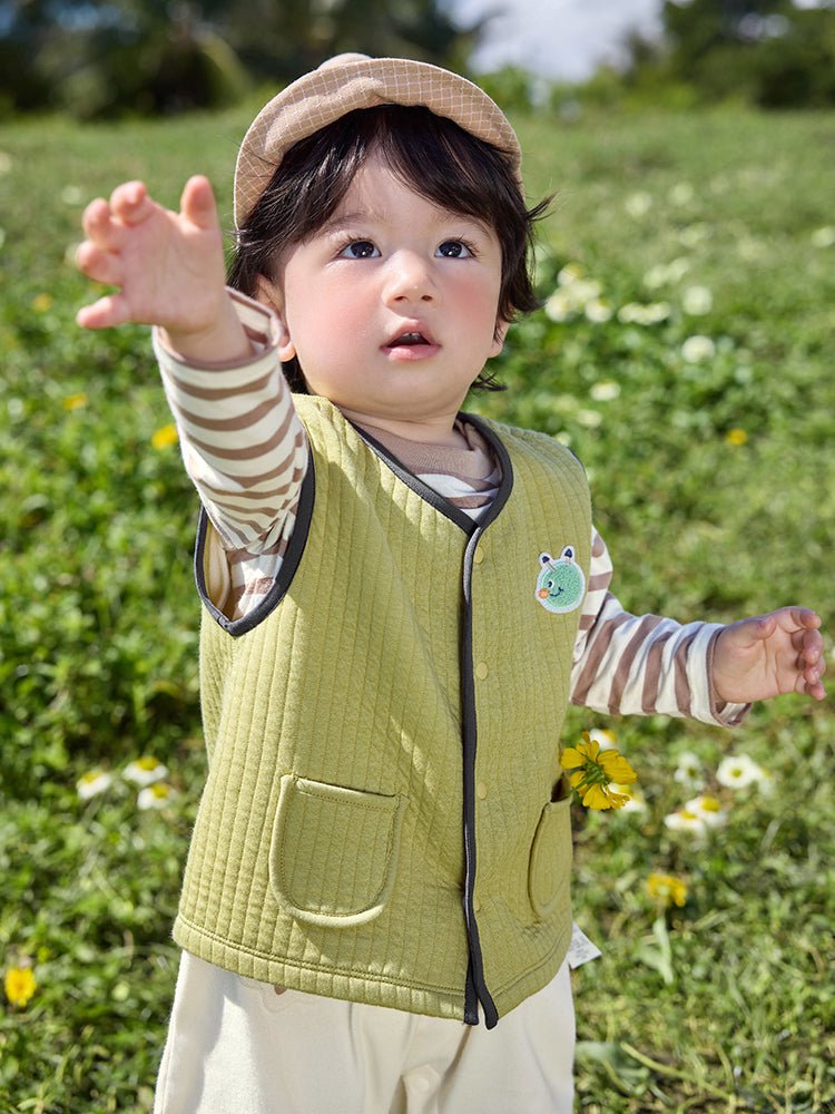 【線上專享】 balabala 童裝嬰童中性淨色針織馬甲 0-3歲 - balabala