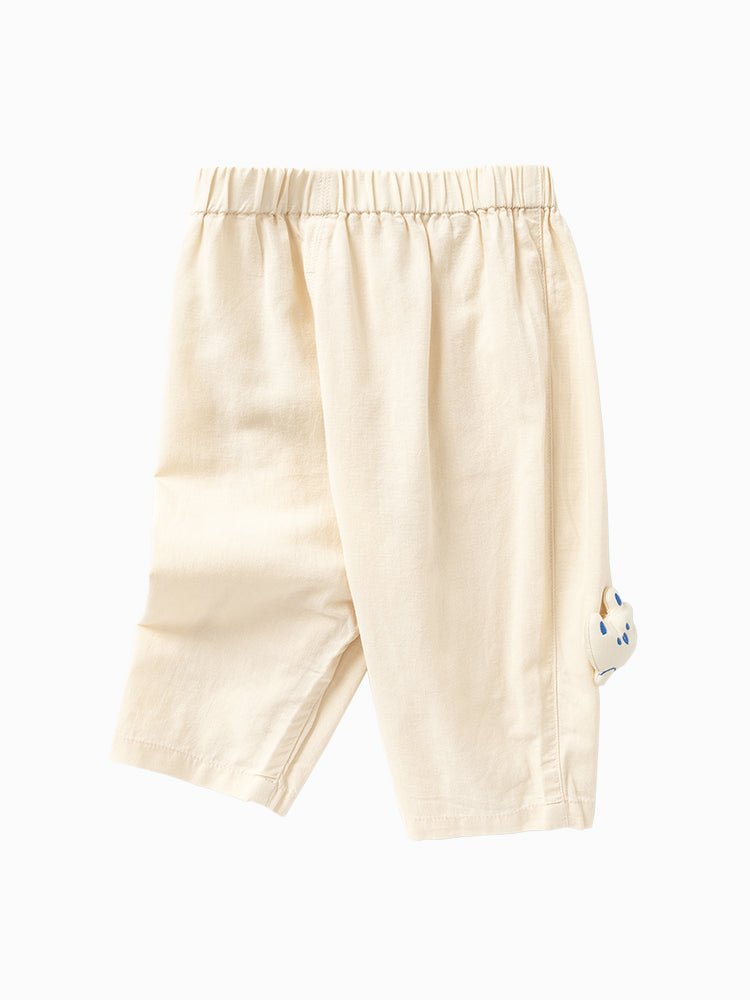 balabala 男嬰童褶皺裝飾梭織長褲 0-3歲 - balabala