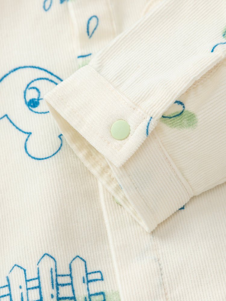 balabala 男嬰童燈芯絨手繪小熊梭織長袖襯衫 0-3歲 - balabala
