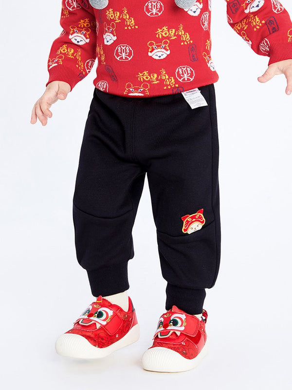 balabala 男嬰童動物圖案潮流舒適針織長褲 0-3歲 - balabala