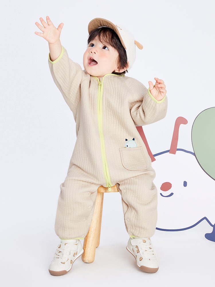 【線上專享】 balabala 童裝嬰童中性滿印針織連體衣 0-3歲 - balabala