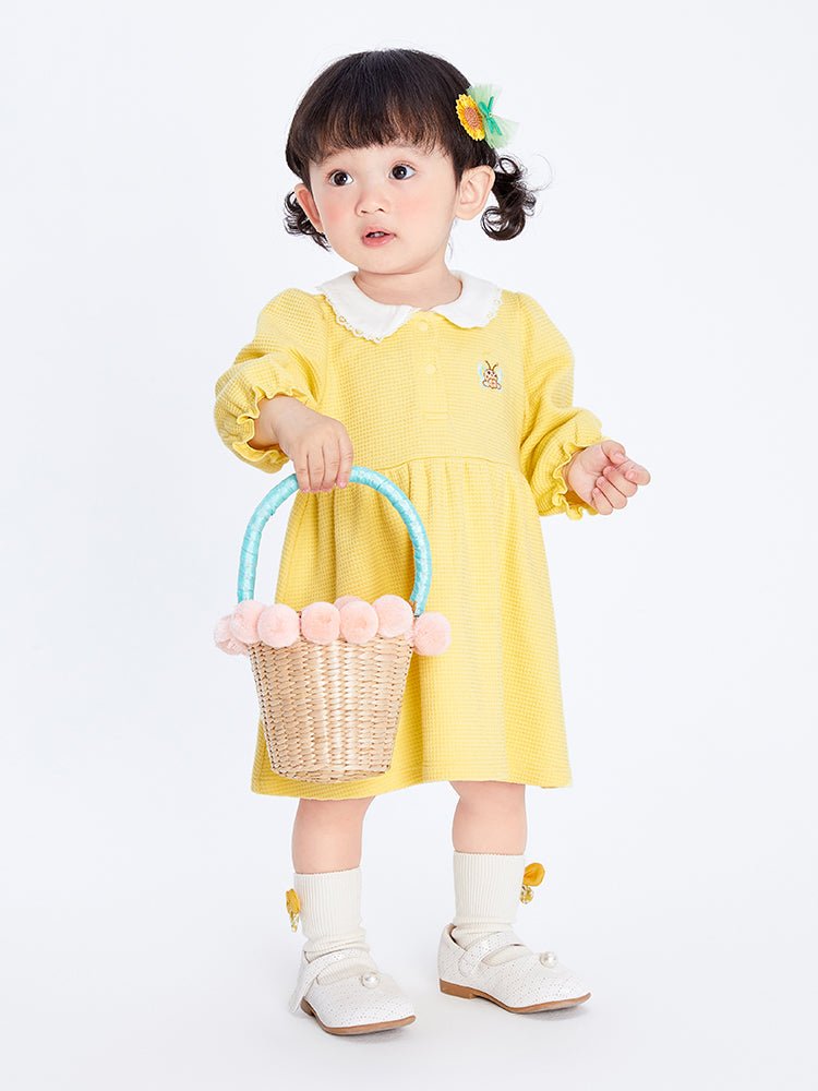 balabala 女嬰童小章魚淨色針織連衣裙 0-3歲 - balabala