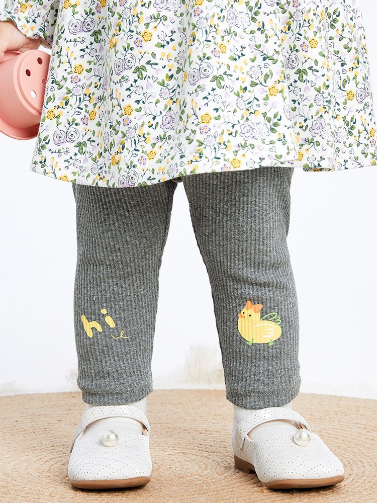 【線上專享】 balabala 童裝嬰童女花朵打底長褲 0-3歲 - balabala