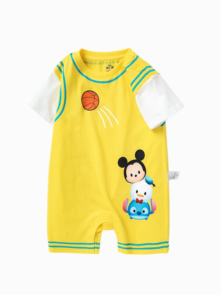 balabala 男嬰童迪士尼米奇全棉撞色針織連體衣 0-3歲 - balabala