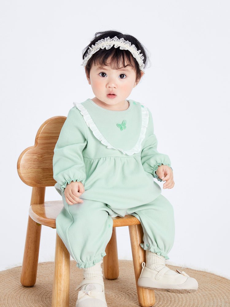 【線上專享】 balabala 童裝嬰童女淨色針織連體衣 0-3歲 - balabala