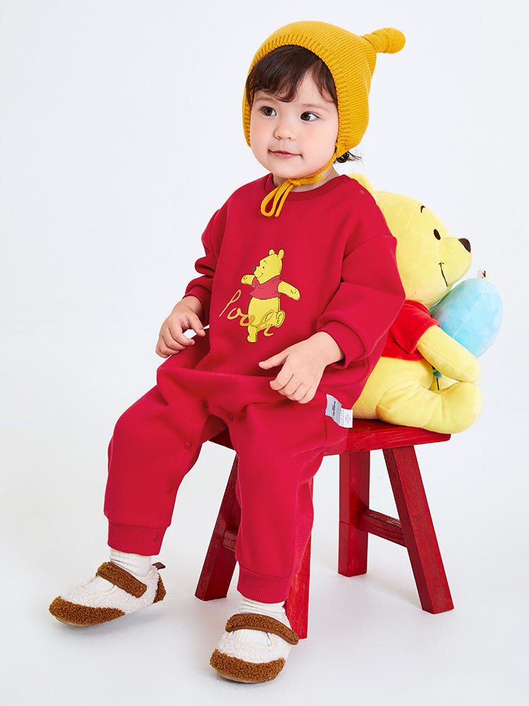 【線上專享】 balabala 童裝嬰童中性剪毛絨小熊針織連體衣 0-3歲 - balabala