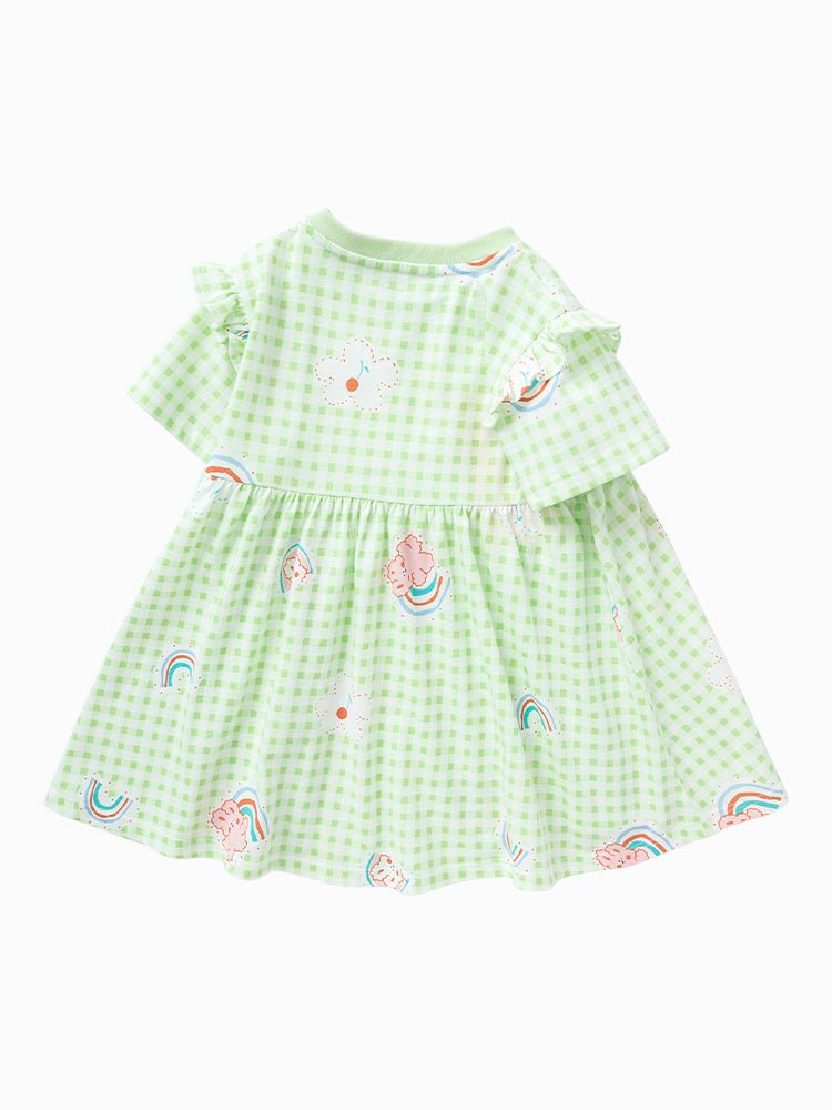balabala 女嬰童全棉彩虹印花針織連衣裙 0-3歲 - balabala