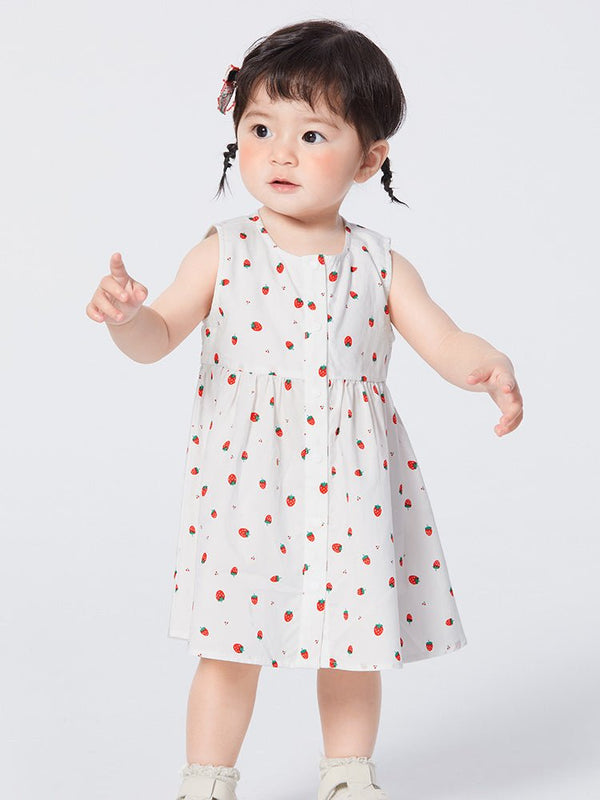 balabala 女嬰童草莓100%棉嬰童連衣裙 0-3嵗 - balabala