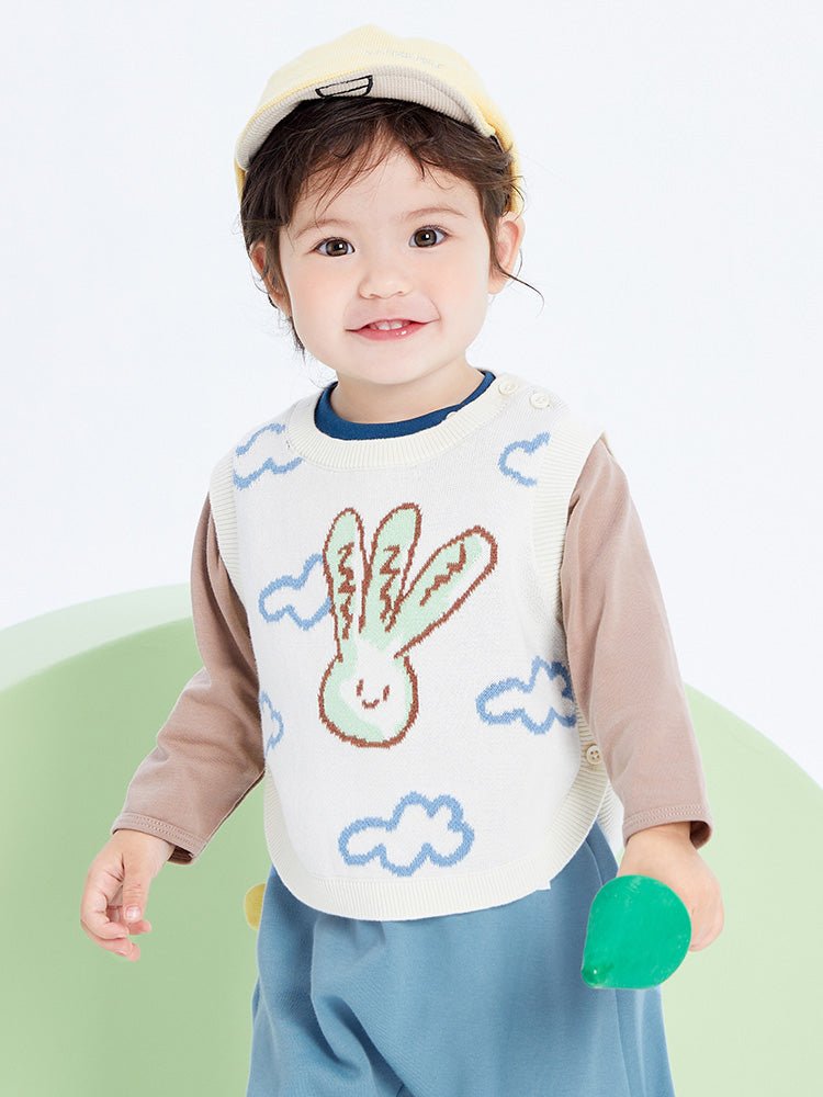 【線上專享】 balabala 童裝嬰童中性100%棉動物圖案毛織馬甲 0-3歲 - balabala