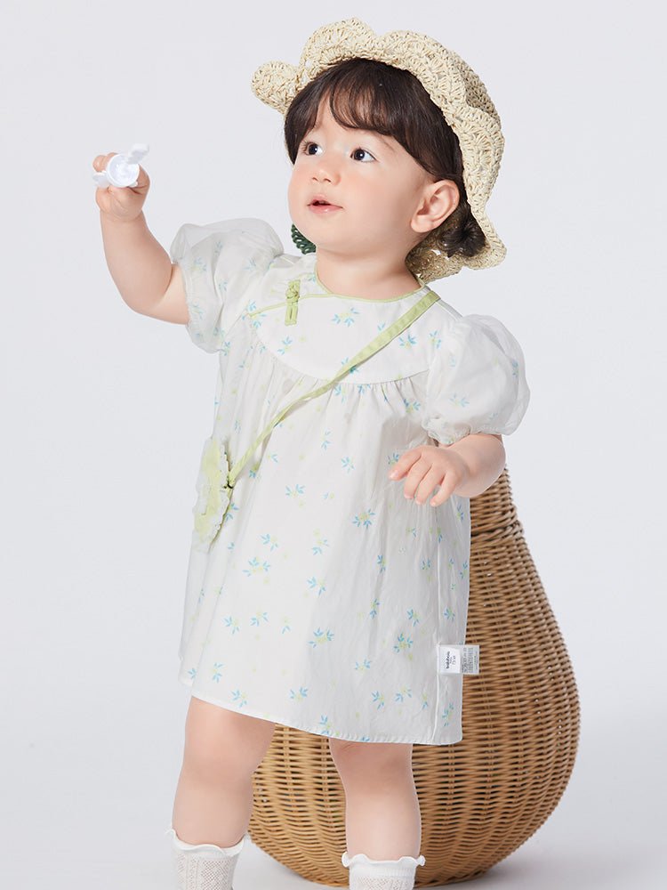 balabala 女嬰童花朵100%棉嬰童連衣裙 0-3嵗 - balabala