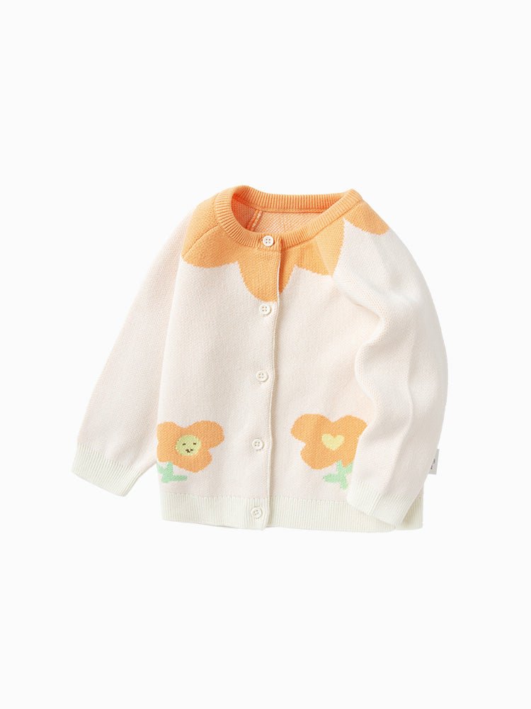【線上專享】 balabala 童裝嬰童中性100%棉植物花卉圓領毛衫 0-3歲 - balabala