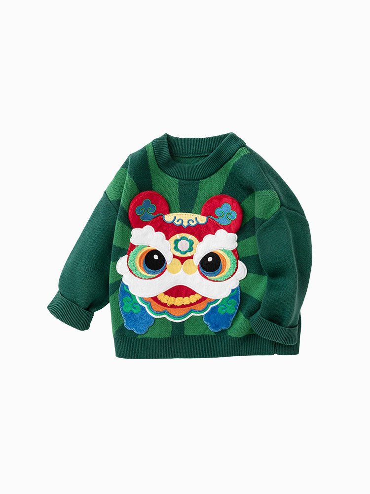 【線上專享】 balabala 童裝幼童中性100%棉獅子圓領毛衫 2-8歲 - balabala