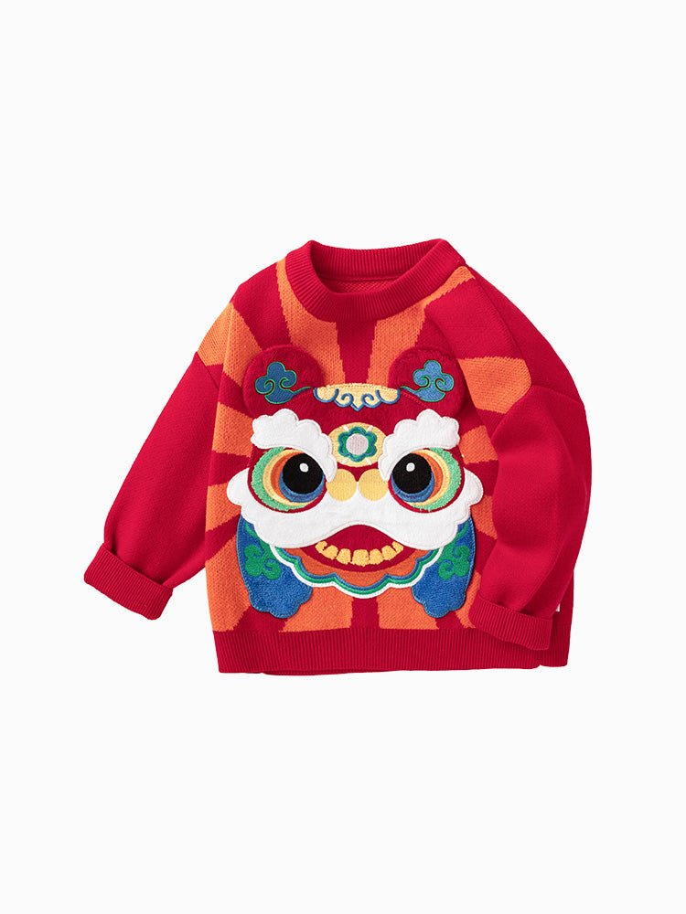 【線上專享】 balabala 童裝幼童中性100%棉獅子圓領毛衫 2-8歲 - balabala