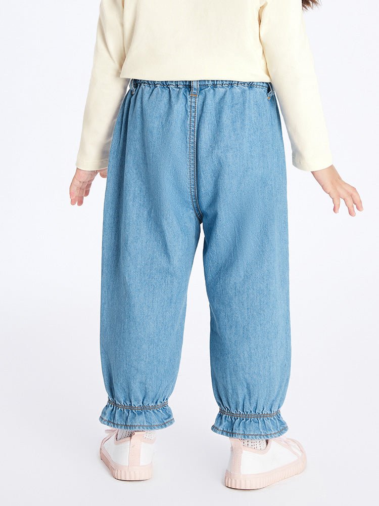 balabala 女幼童100%棉花苞型牛仔長褲 2-8歲 - balabala