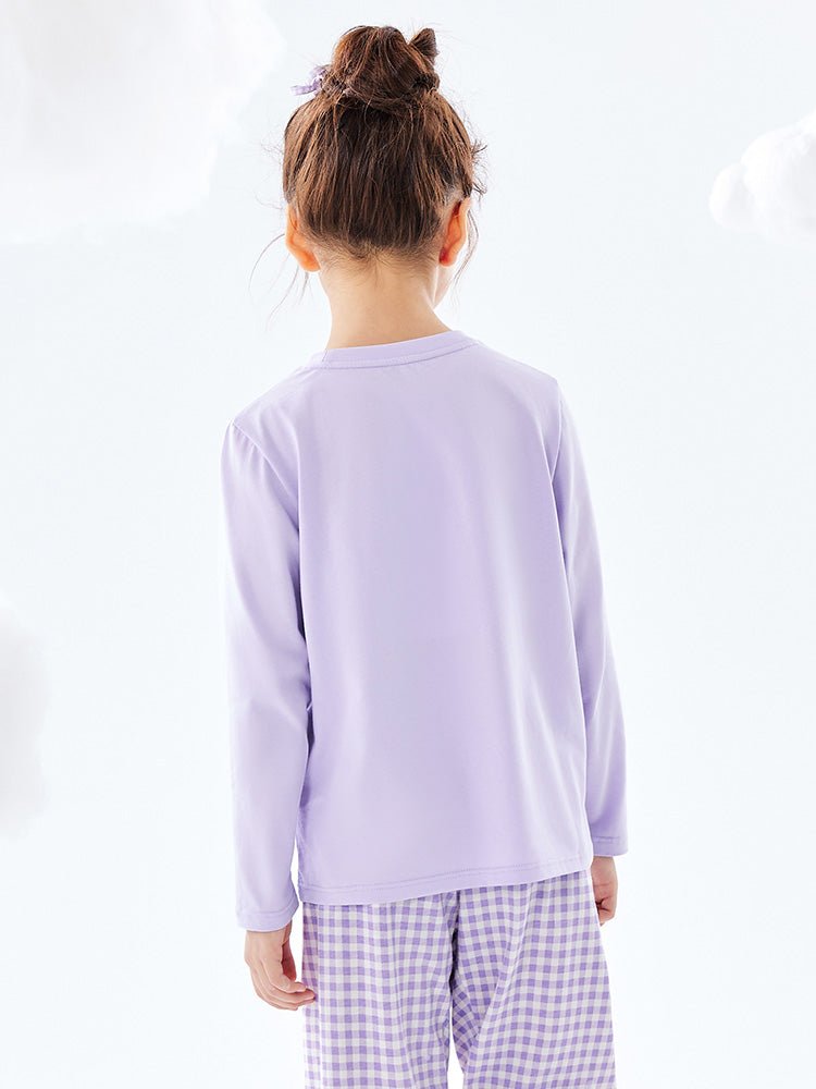 【線上專享】 balabala 童裝中童中性100%棉條紋圓V領長袖T恤 7-14歲 - balabala