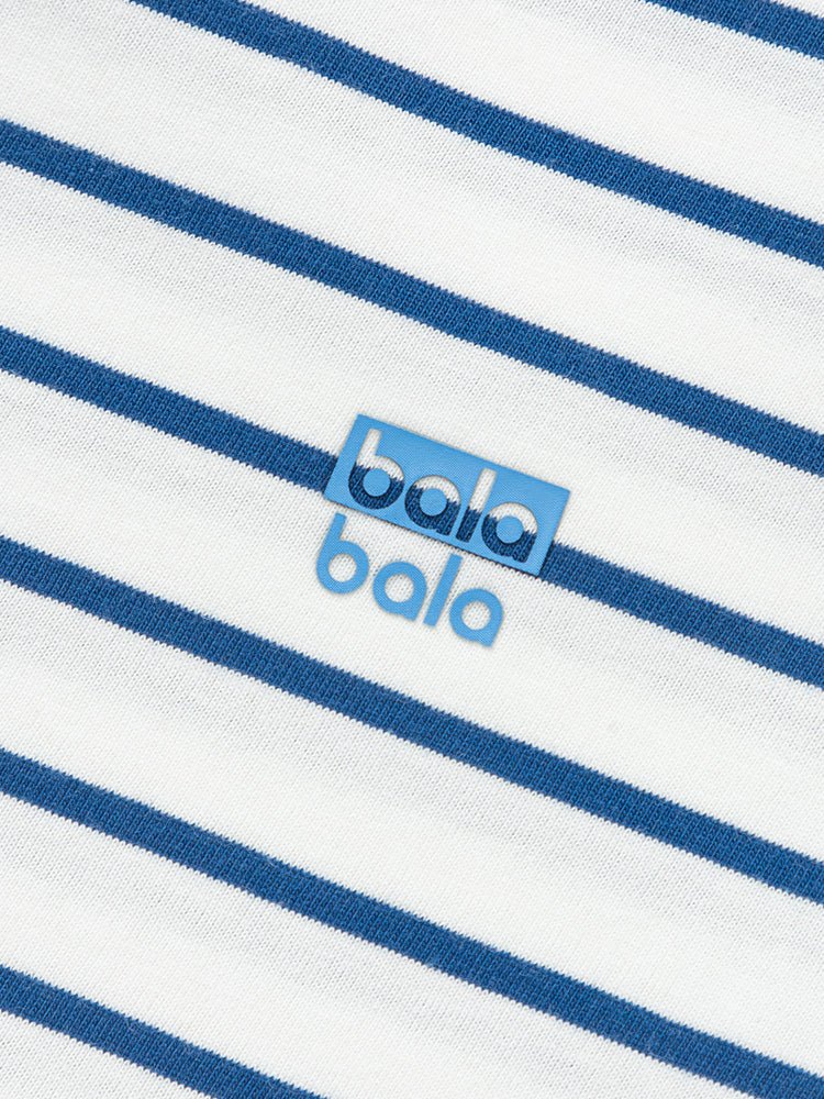 【線上專享】 balabala 童裝中童中性100%棉條紋圓V領長袖T恤 7-14歲 - balabala