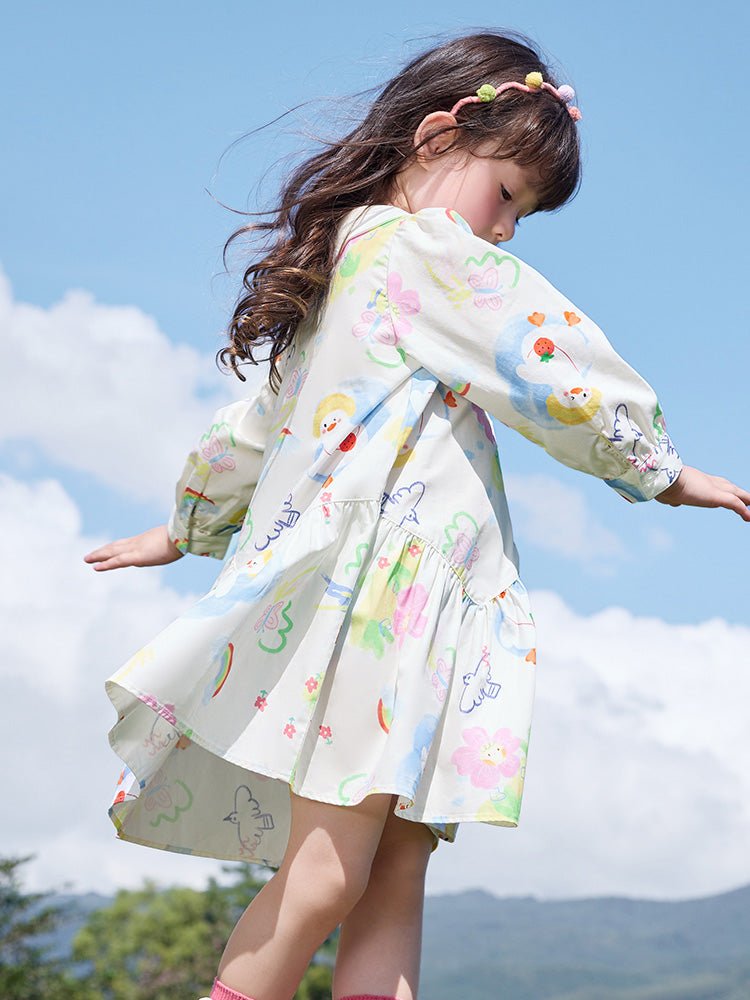 【線上專享】 balabala 童裝幼童女梭織連衣裙 2-8歲 - balabala