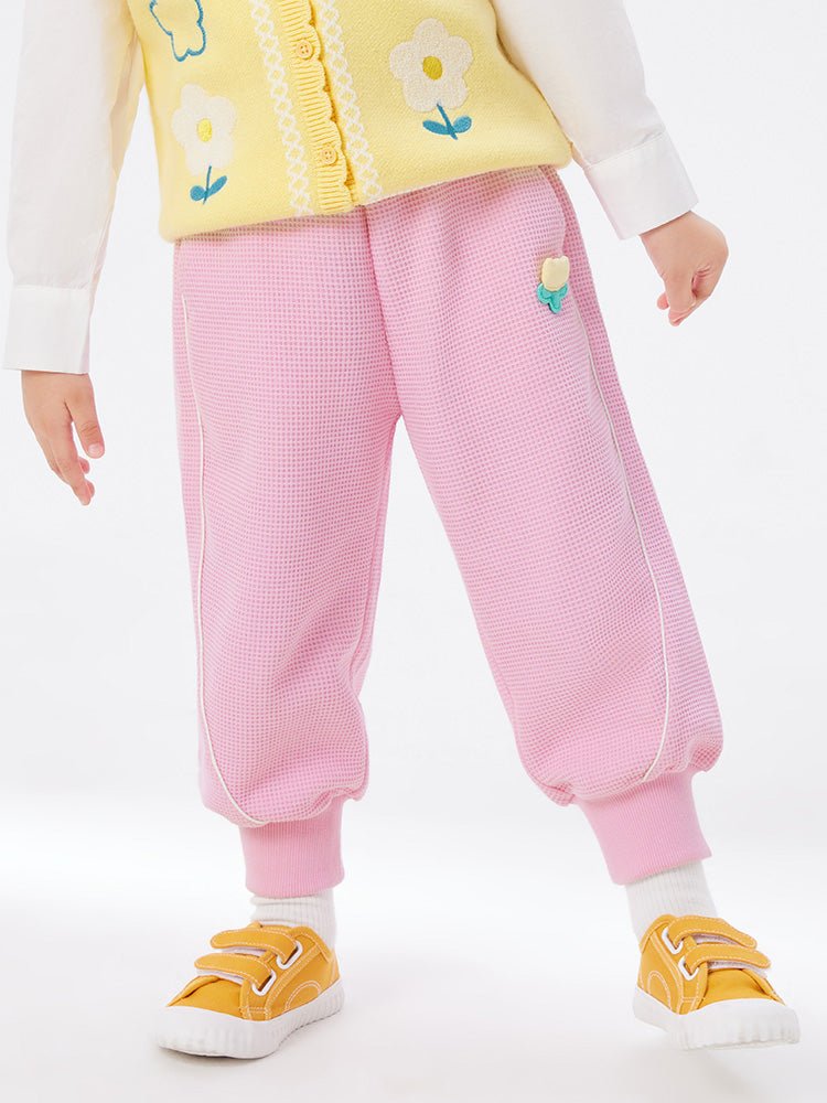 【線上專享】 balabala 童裝幼童女華夫格針織長褲 2-8歲 - balabala