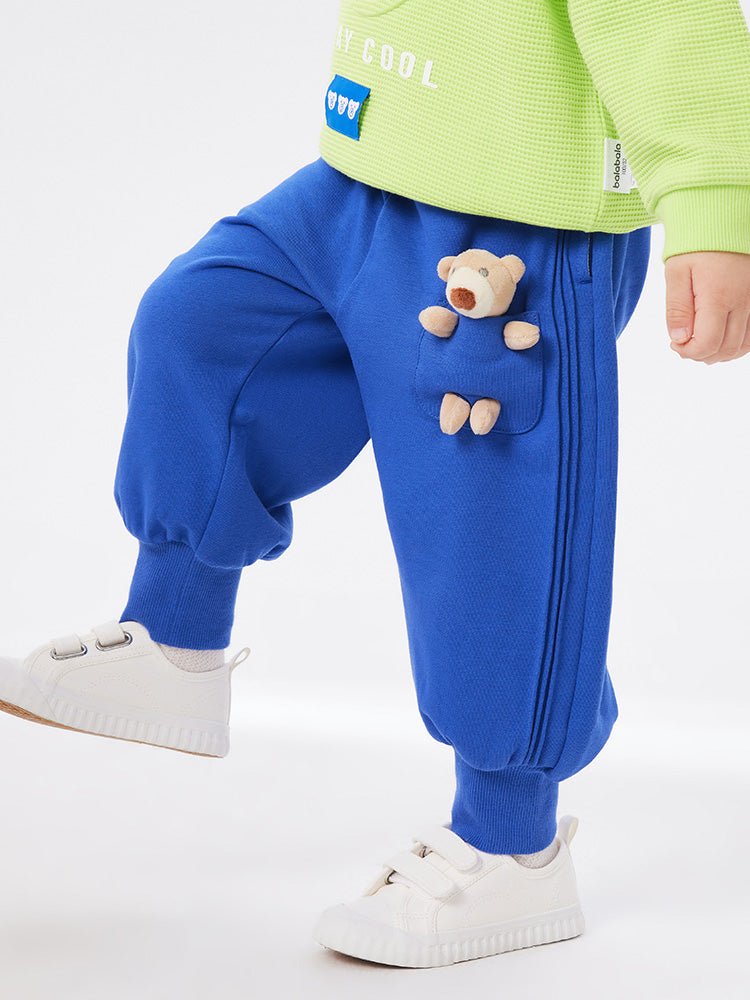 【線上專享】 balabala 童裝幼童中性小熊針織長褲 2-8歲 - balabala