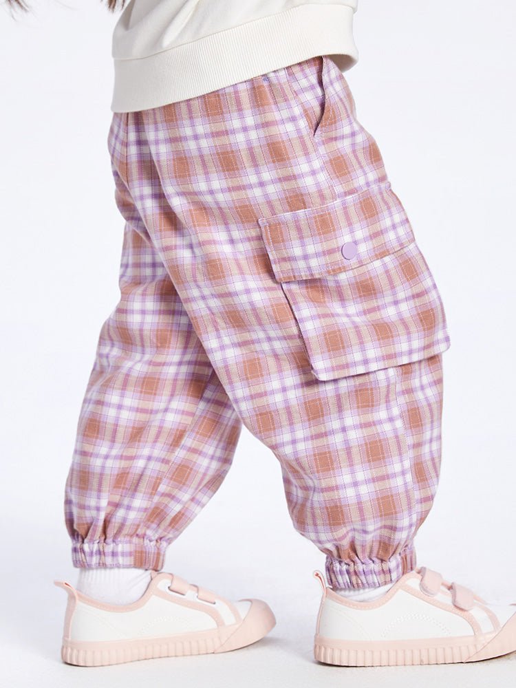 【線上專享】 balabala 童裝幼童中性法蘭絨格色織格紋梭織長褲 2-8歲 - balabala
