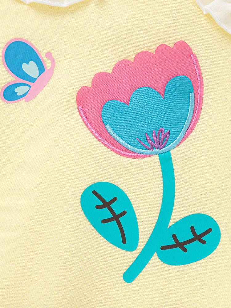 【線上專享】 balabala 童裝幼童女趣味圖案拼接領衛衣 2-8歲 - balabala
