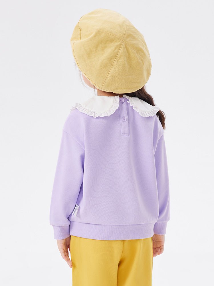 【線上專享】 balabala 童裝幼童女趣味圖案拼接領衛衣 2-8歲 - balabala