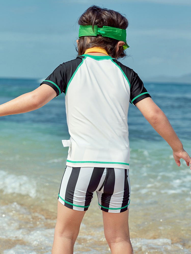 balabala 男幼童條紋撞色泳衣 2-8嵗 - balabala