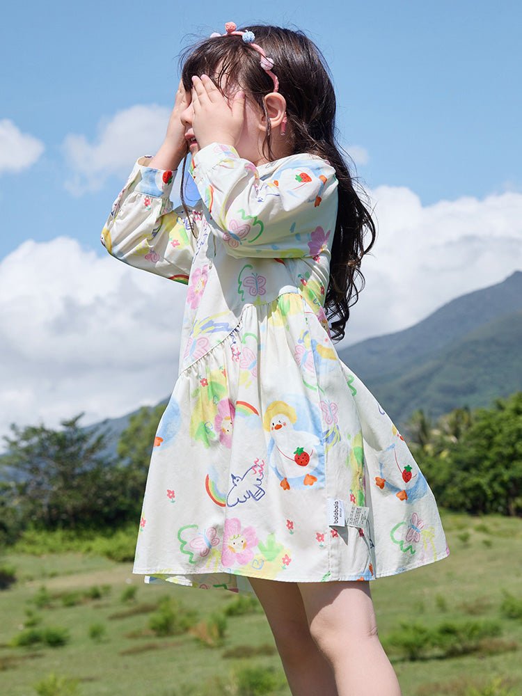 【線上專享】 balabala 童裝幼童女梭織連衣裙 2-8歲 - balabala