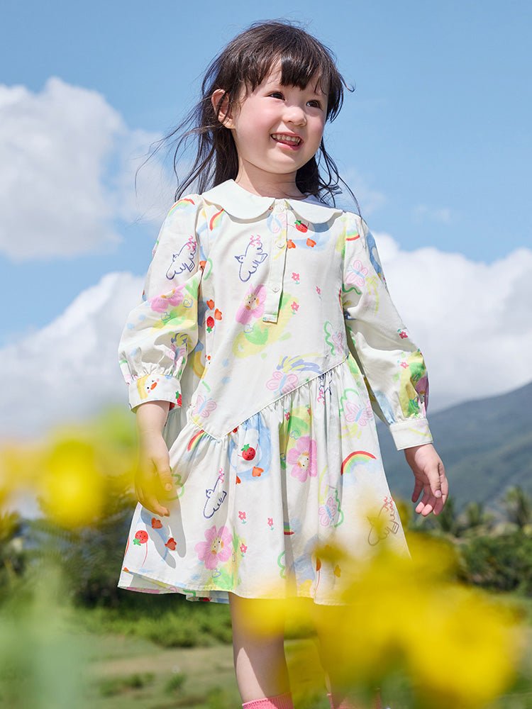 【線上專享】 balabala 童裝幼童女梭織連衣裙 2-8歲 - balabala
