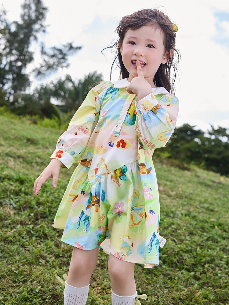 【線上專享】 balabala 童裝幼童女梭織連衣裙 2-8歲 - balabala
