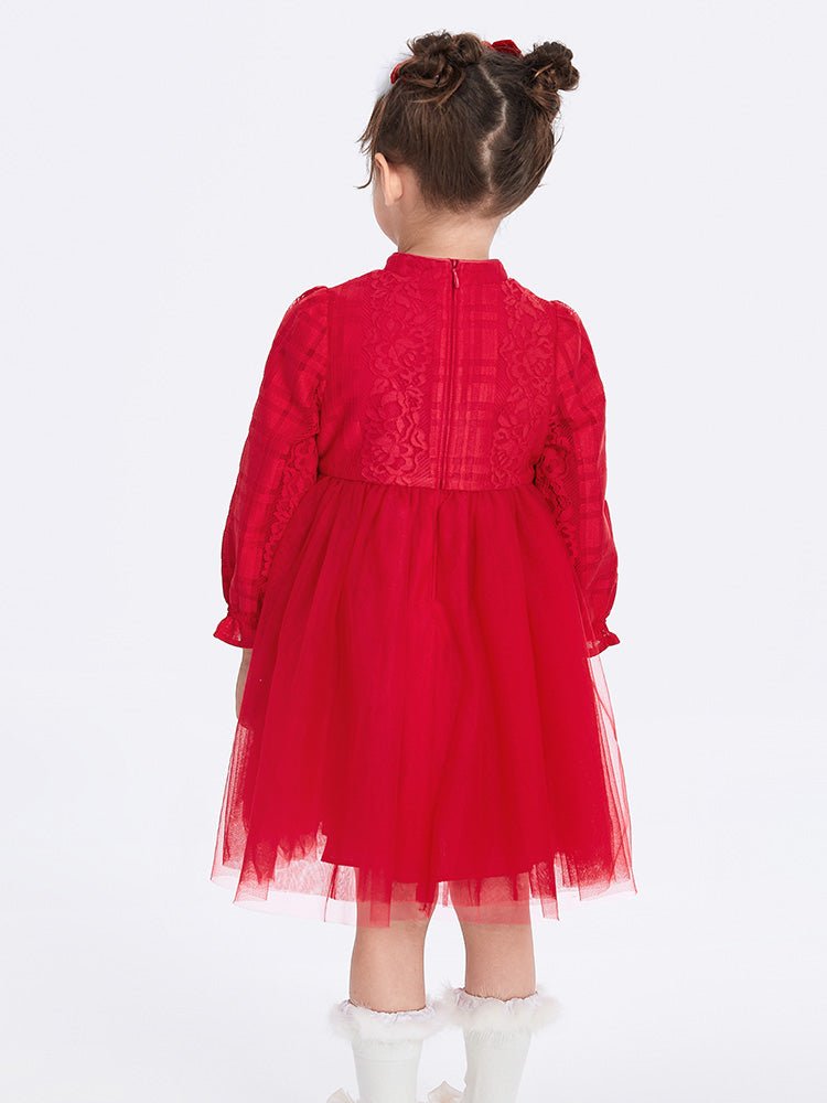 【線上專享】 balabala 童裝幼童女淨色梭織連衣裙 2-8歲 - balabala