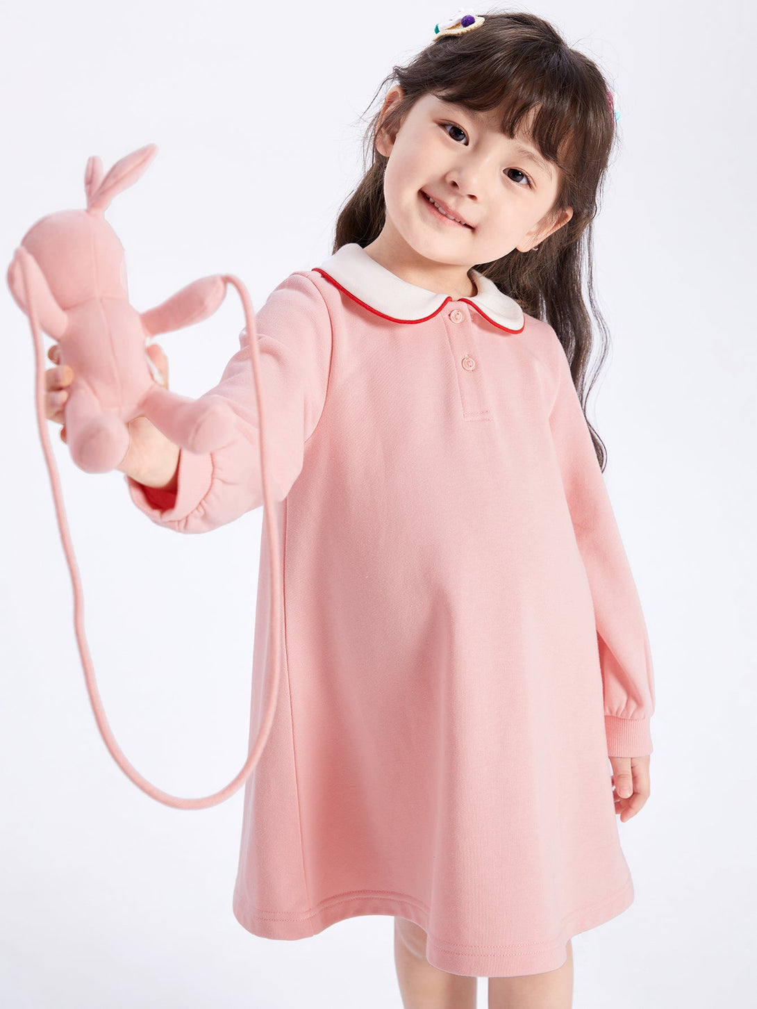 【線上專享】 balabala 童裝幼童女動物圖案針織連衣裙 2-8歲 - balabala