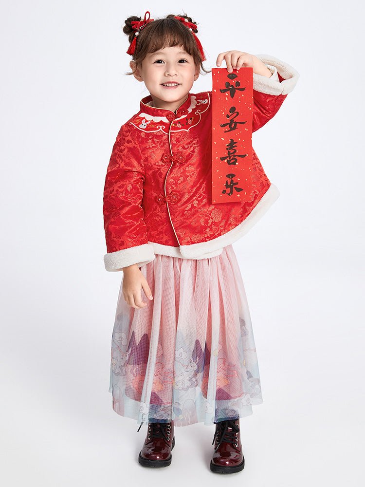 【線上專享】 balabala 童裝幼童女提花國畫梭織長袖套裝 2-8歲 - balabala