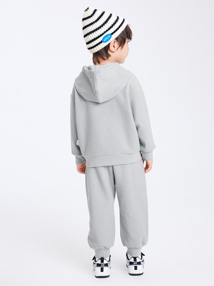 【線上專享】 balabala 童裝幼童中性彈力華夫格針織長袖套裝 2-8歲 - balabala