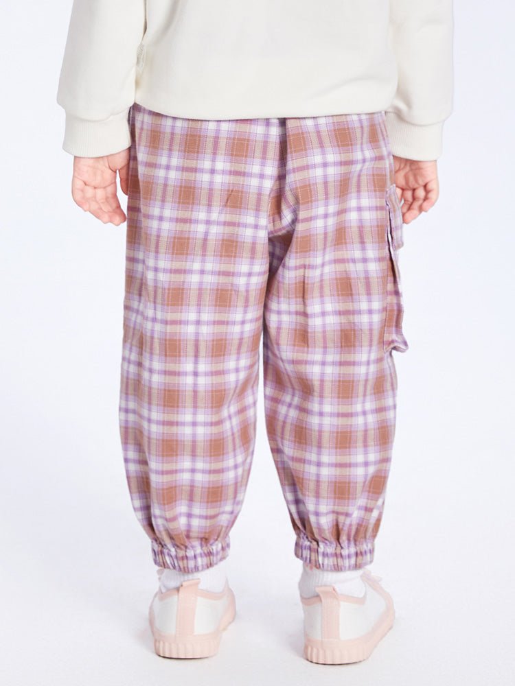 【線上專享】 balabala 童裝幼童中性法蘭絨格色織格紋梭織長褲 2-8歲 - balabala
