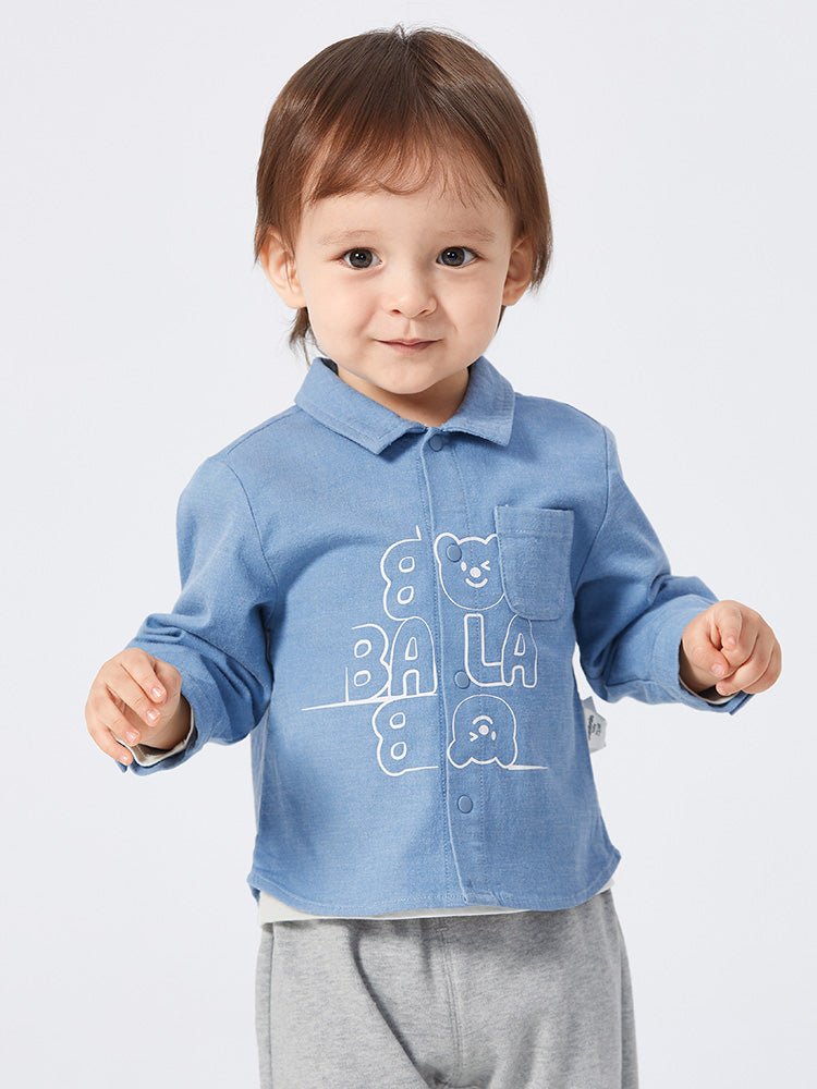 balabala 男嬰童字母印花男嬰童長袖襯衫 - balabala